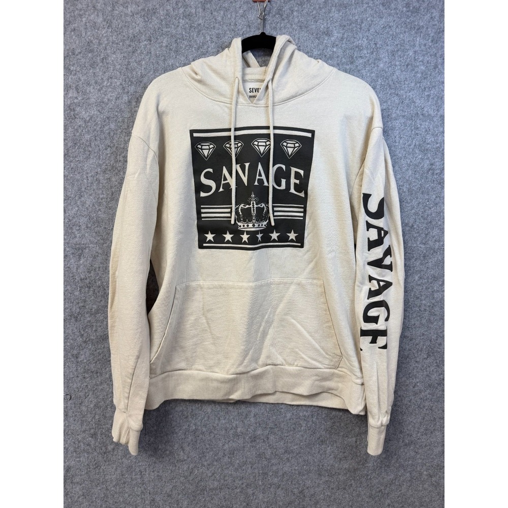 Seven Souls New‎ York Branded "Savage" Hoodie Graphic Print Size XL